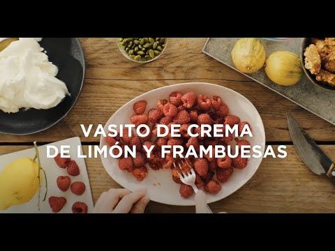 Vasito de Crema de Limón y Frambuesas