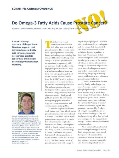 Omega 3 Fatty Acids & Prostate Cancer