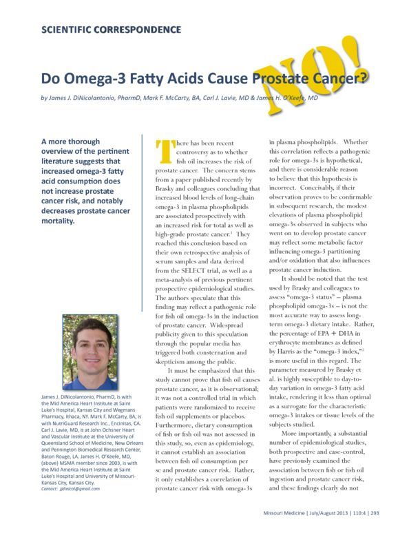 Omega 3 Fatty Acids & Prostate Cancer