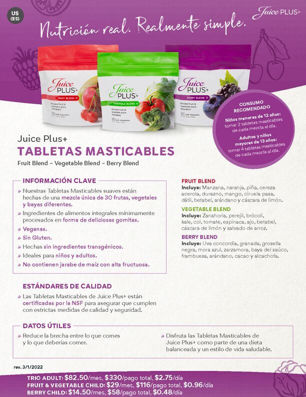 Hoja de Hechos - Tabletas Masticables