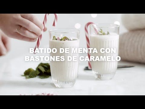 Batido de Menta con Bastones de Caramelo