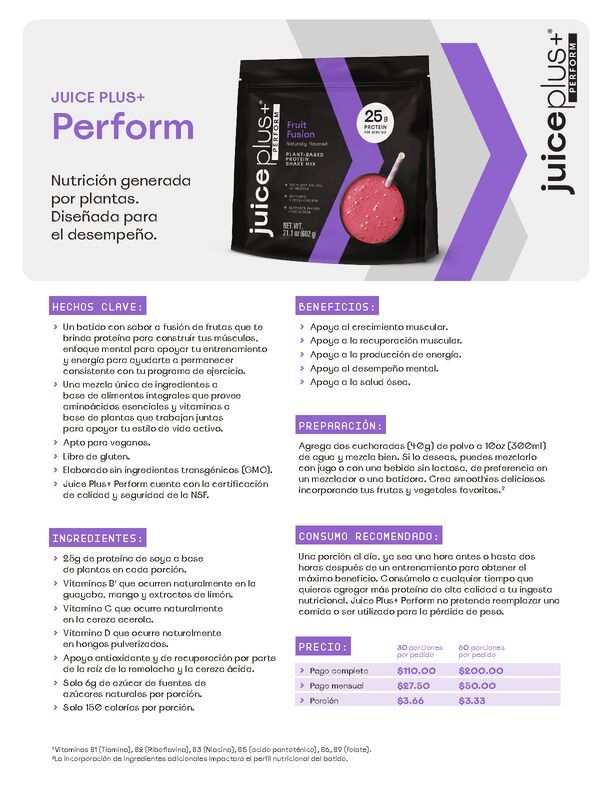 Hoja de datos - Perform