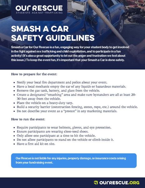 Smash a Car Safety Guidelines