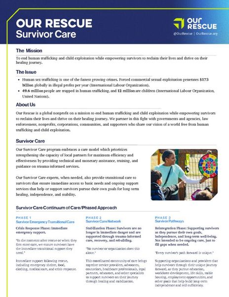 Our Rescue - One Sheet_SurvivorCare