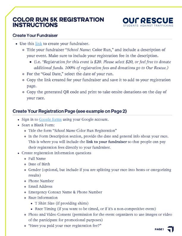Color Run Registration Guide