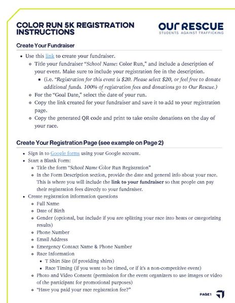 Color Run Registration Guide
