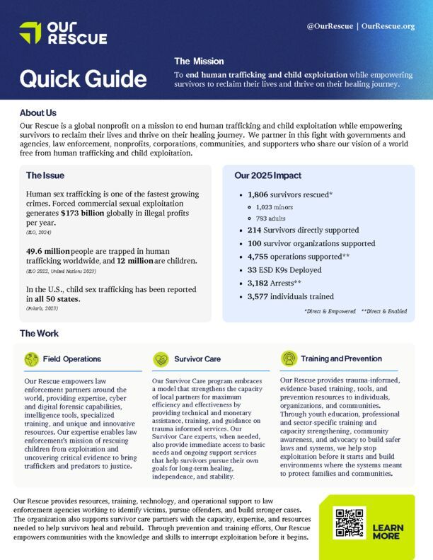 Our Rescue - One Sheet_QuickGuide