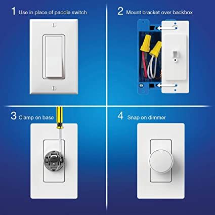 Lutron Aurora L-AWALL1-WH Support mural pour interrupteur à palette/interrupteur décoratif | pour…