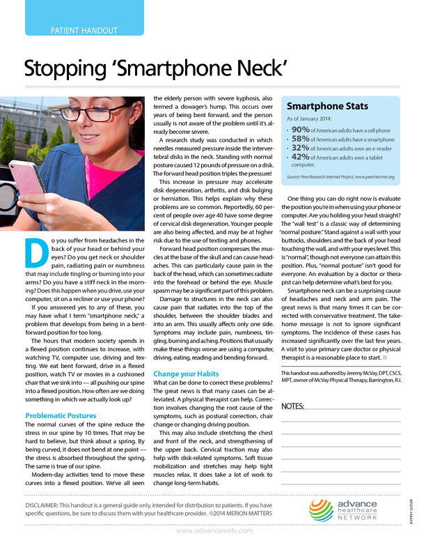 douleur cervical et smartphone