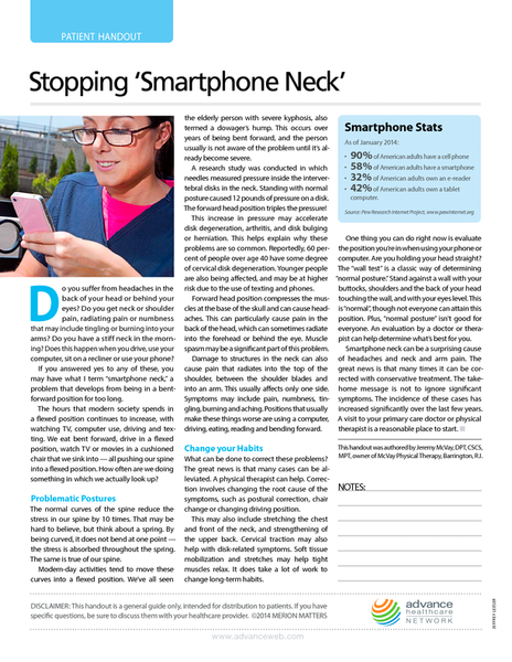 douleur cervical et smartphone