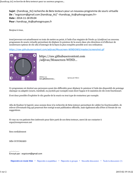 [handicap_tic] recherche de Beta testeurs pour un nouveau programme de souris virtuelle