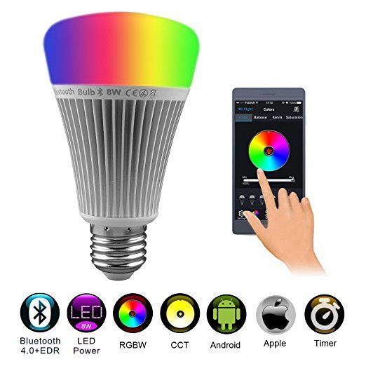 milight Bluetooth 8 W RGB + W + WW Ampoule à LED sans fil couleur changeante contrôlé par iOS A…