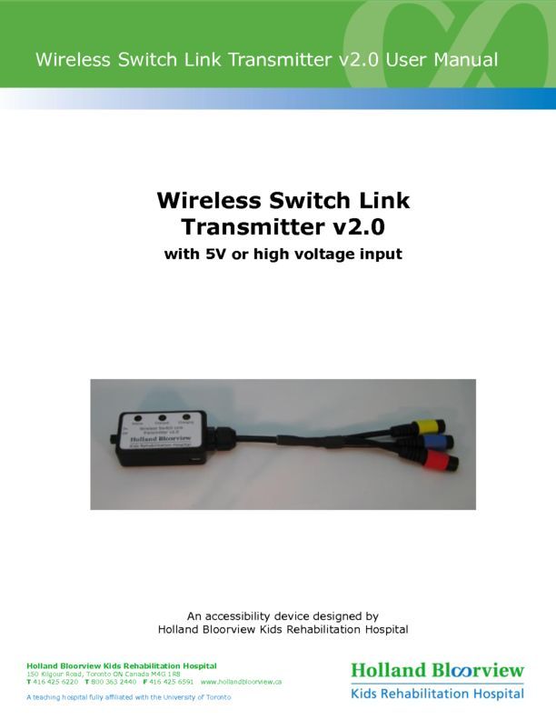 Wireless Switch Link Transmitter v2.0 User Manual