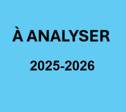 À analyser 2025-2026