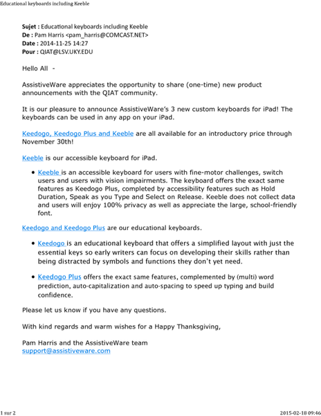 Educational keyboards including Keeble