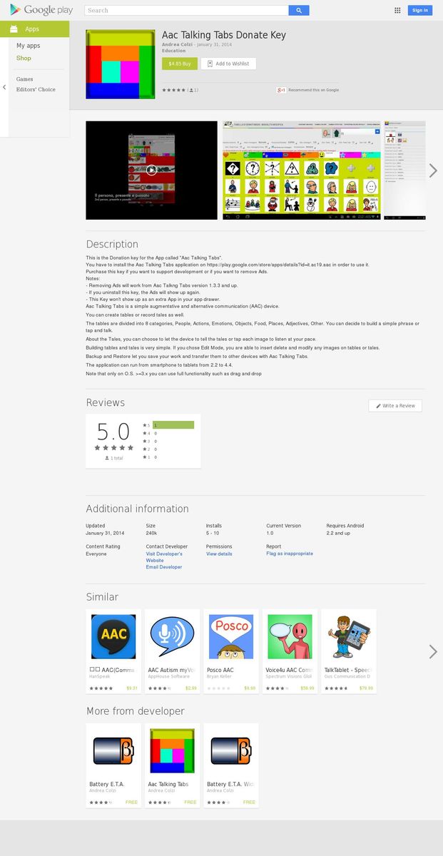 Aac Talking Tabs Donate Key - Applications Android sur Google Play