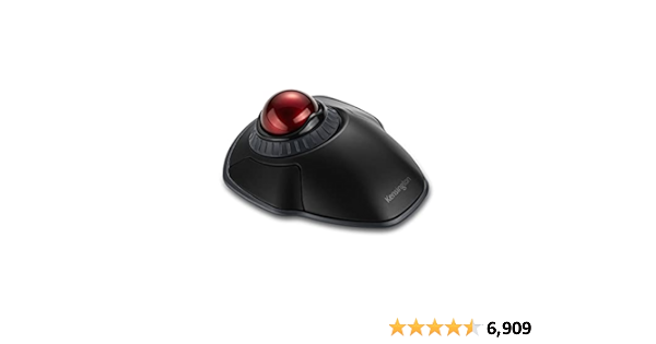 Kensington Orbit Wireless Trackball Mouse with Scroll Ring - Finger Control Ergonomic Mouse with Pr…