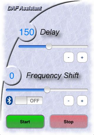 Daf assistant : app that provides Delayed Auditory Feedback (DAF) and Frequency-shifting Auditory F…