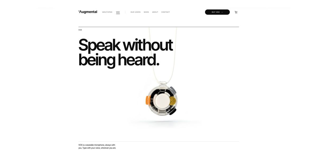 Augmental VOX — Wearable Microphone for Private Voice Input | Augmental