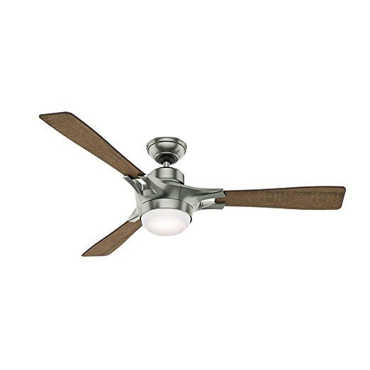 Hunter 59224 Signal Ceiling Fan with Wifi Capability, works with Amazon Alexa, Large, Satin Nickel …