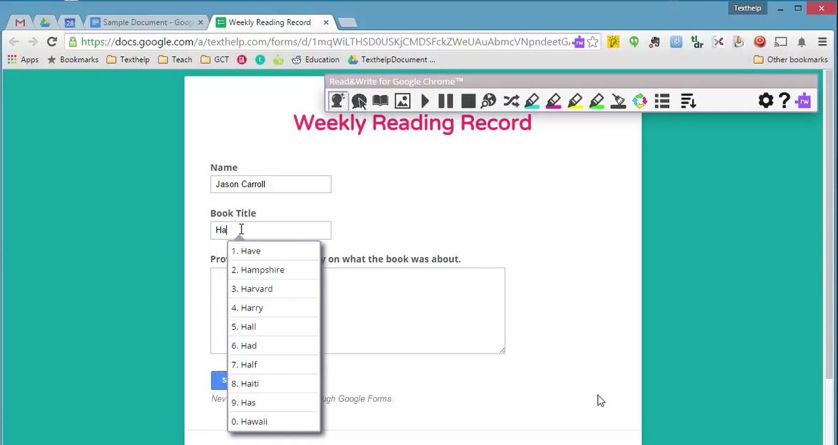 Read&Write for Google Chrome™ - Word Prediction Overview