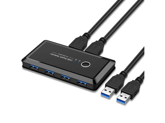 USB Sharing Switch for 2 Computers Sharing 4 USB 3.0 Ports, KVM Switches Adapter Hub for PC, Printe…