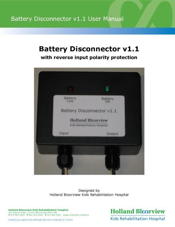 Battery Disconnector v1.1 User Manual