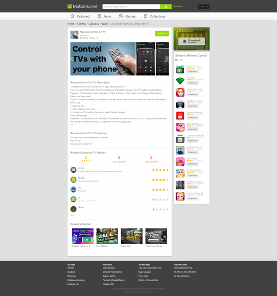 Remote Control for TV for (Android) Free Download(com.flaawefckhart.tv.remote) on MoboMarket