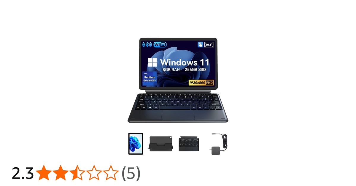 BNCF NewBook 10 Tablette PC portable 2 en 1, Win 11, compatible avec Intel Pentium Gold 6500Y, 8 Go…