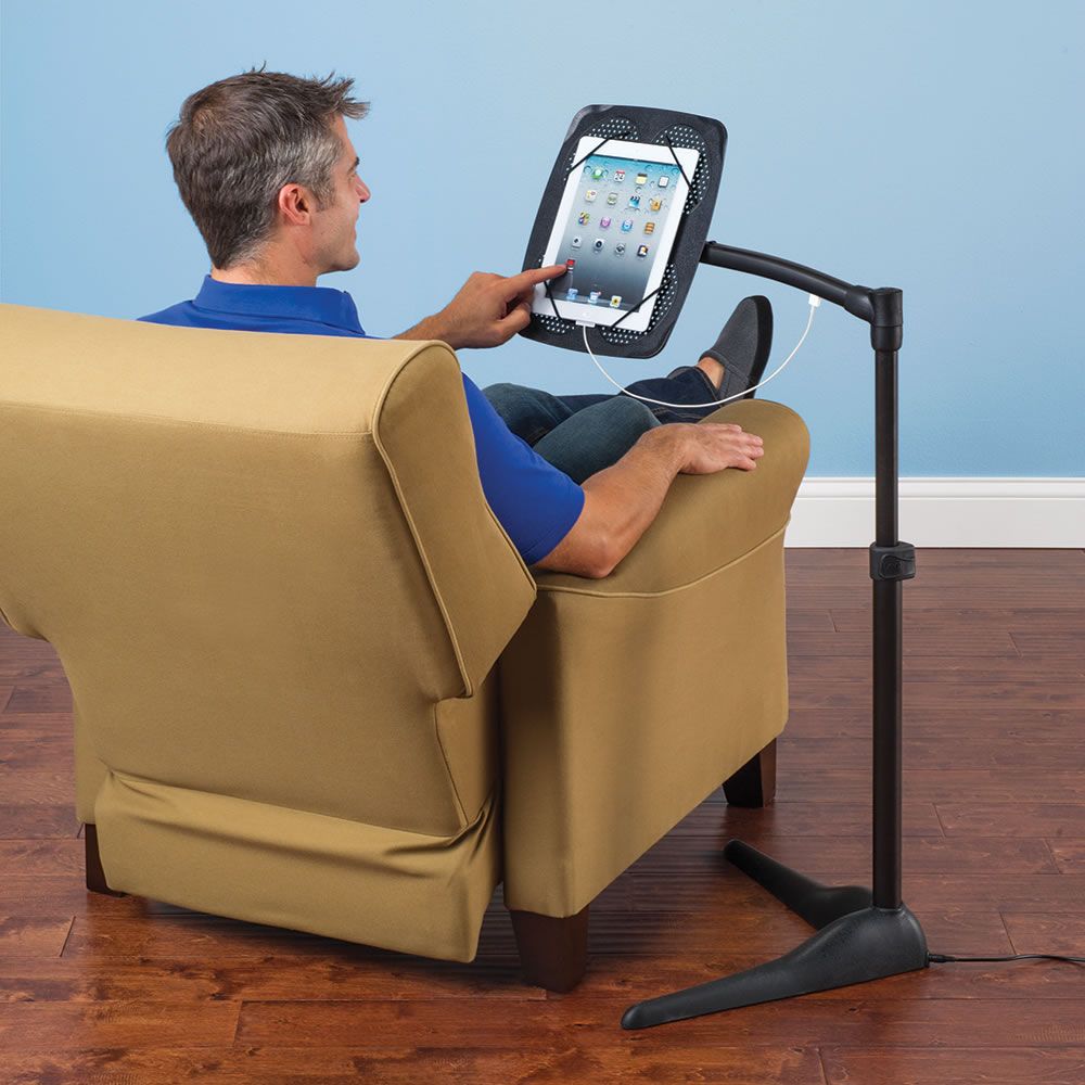 The iPad Charging Floor Stand - Hammacher Schlemmer