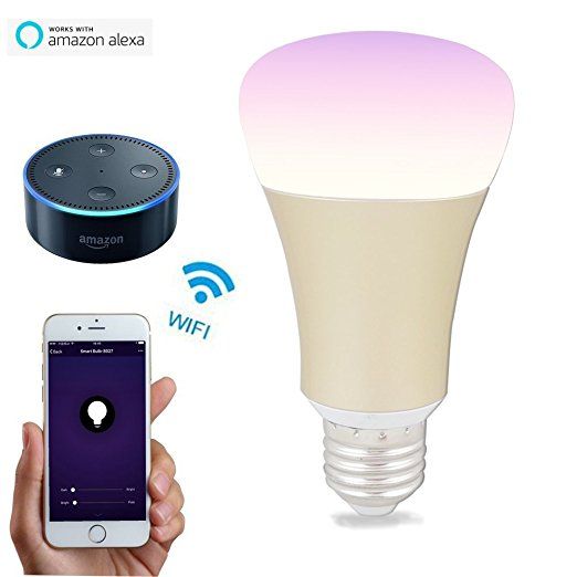 VICTORSTAR WiFi Light Bulb Works with Alexa, iOS / Android Devices by App - Dimmable Multicolored L…