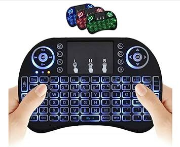 Wireless Mini Keyboard Remote Control Touchpad Mouse Combo Controller with RGB Backlit for Smart TV…