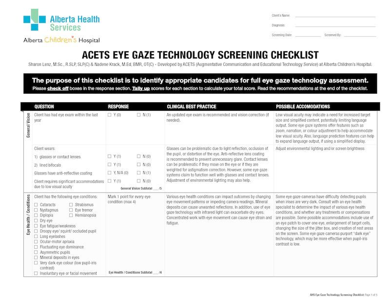 Eye Gaze Screening