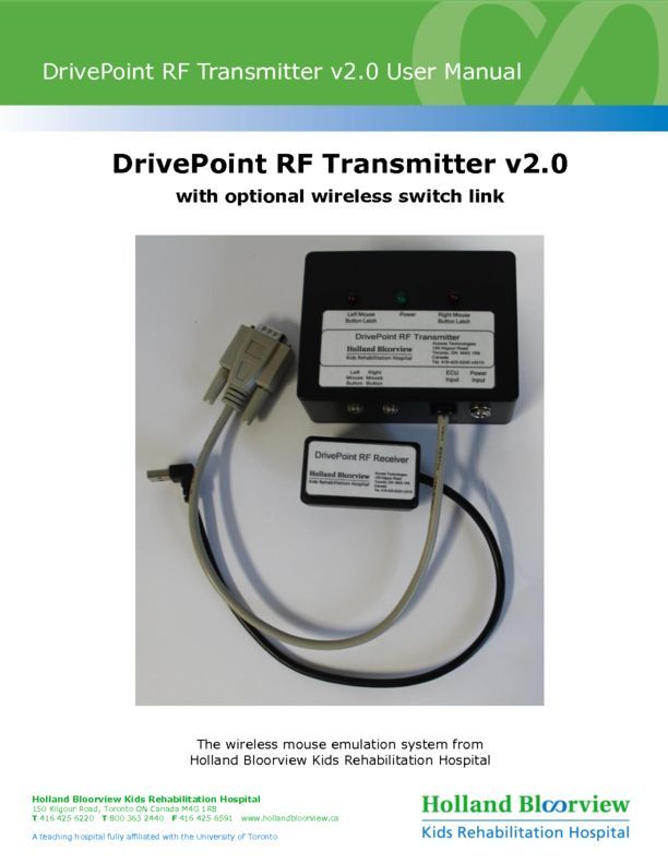 DrivePoint RF Transmitter v2.0 User Manual