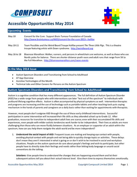 AT App Overview :  for persons on the autism spectrum.