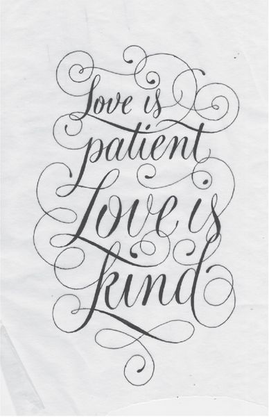 Sketch for 1 Corinthians 13:4 by Cory Say, via Behance