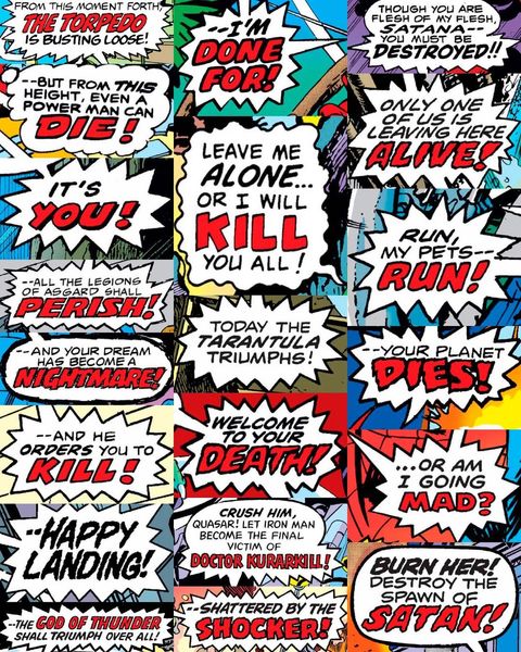 🗯💯💬💯🗯 #comicbooklettering #comiclettering #lettering #typography #collage #comicbook…