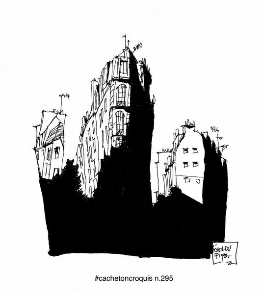 L'oeil du pigeon on Instagram: “Paris 10, croquis à trouver porte St Denis, /2/ bloc électrique…