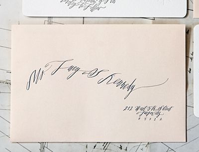 Calligraphy for letter by Betsy Dunlap