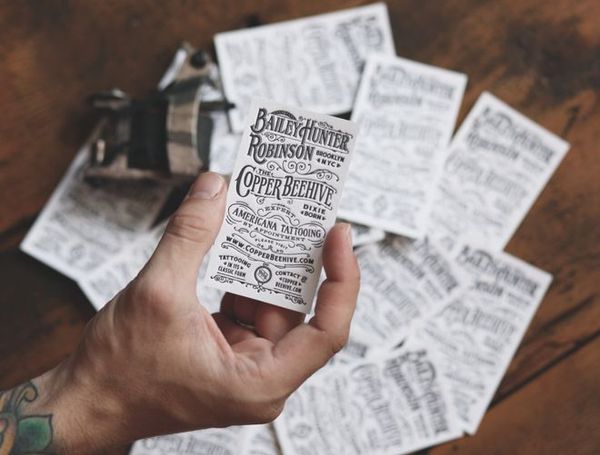 Letterpress business card by Two Arms, Inc. in Brooklyn