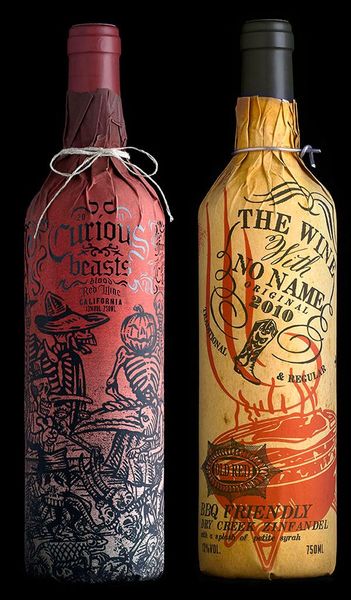Stranger & Stranger Wine Packaging | These decorative paper sleeves wrap around wine bottles in a f…