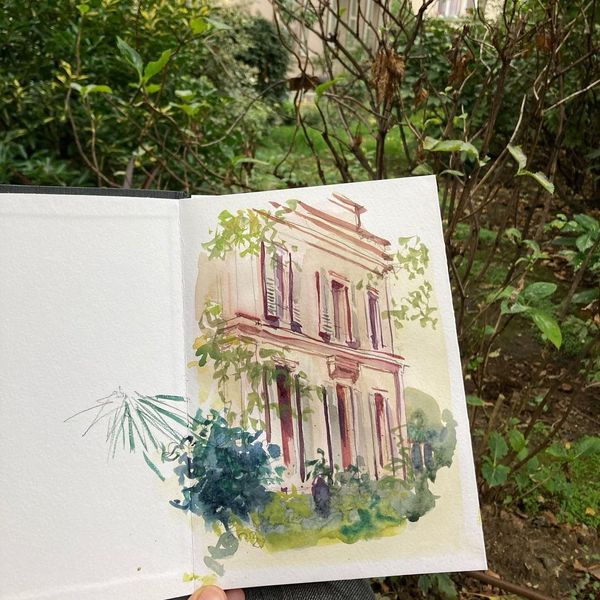 Marta Fonfara’s Instagram post: “Morning session day 9. @hoteldesgrandesecoles #watercolorpaint…