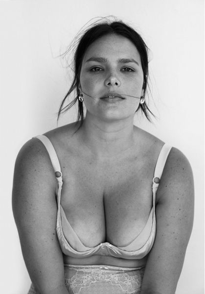 Editorial spread featuring plus-size women in lingerie by American Vogue. // Photo: Cass Bird for V…