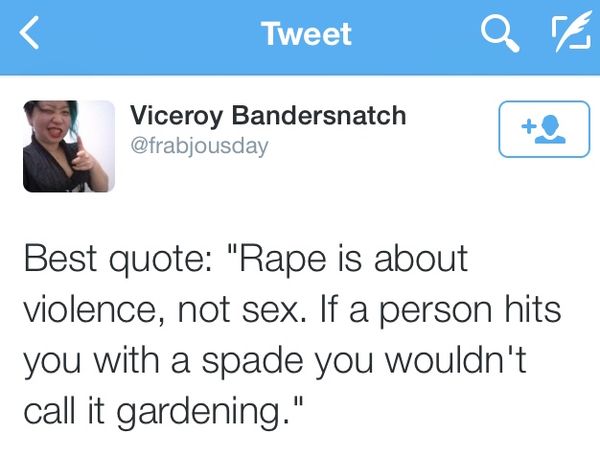 I reckon if more people understood this there would be a lot less victim blaming when it comes to r…