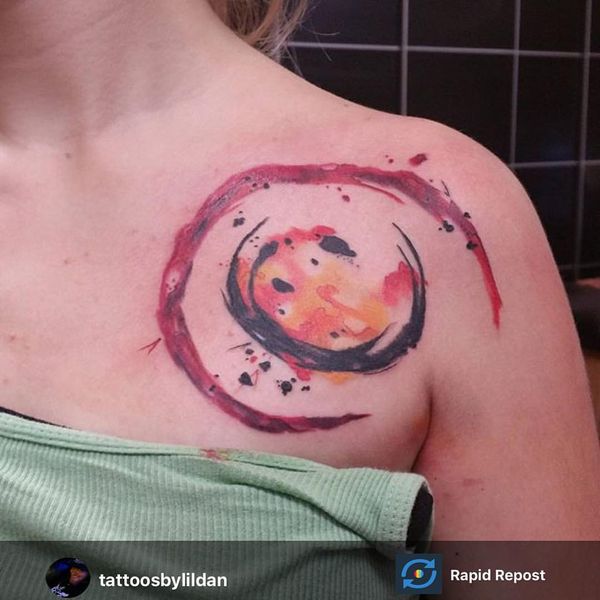 Watercolor tattoo,  Black Lotus Tattoo Gallery