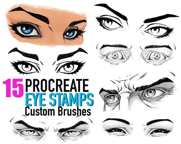 In this set of Procreate Eye Brushes you will find a variety of angles and expressions to work with…