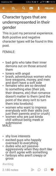 Some of these remind me of my charactersCharacter types that are underrepresented.