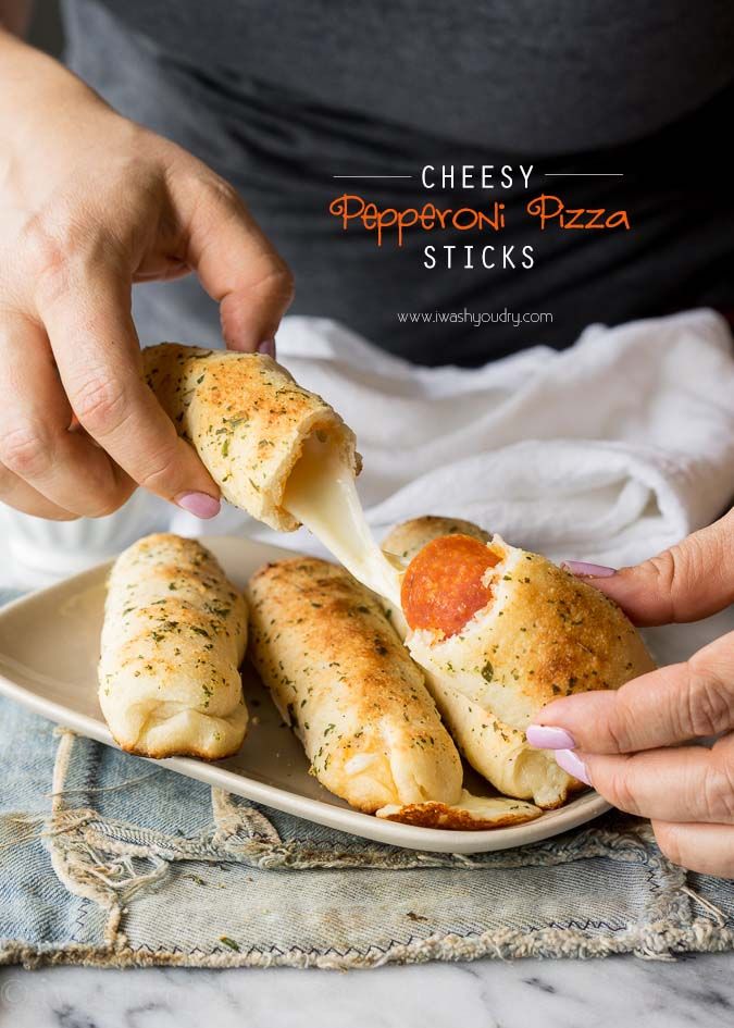 Cheesy Pepperoni Pizza Sticks - I Wash... You Dry