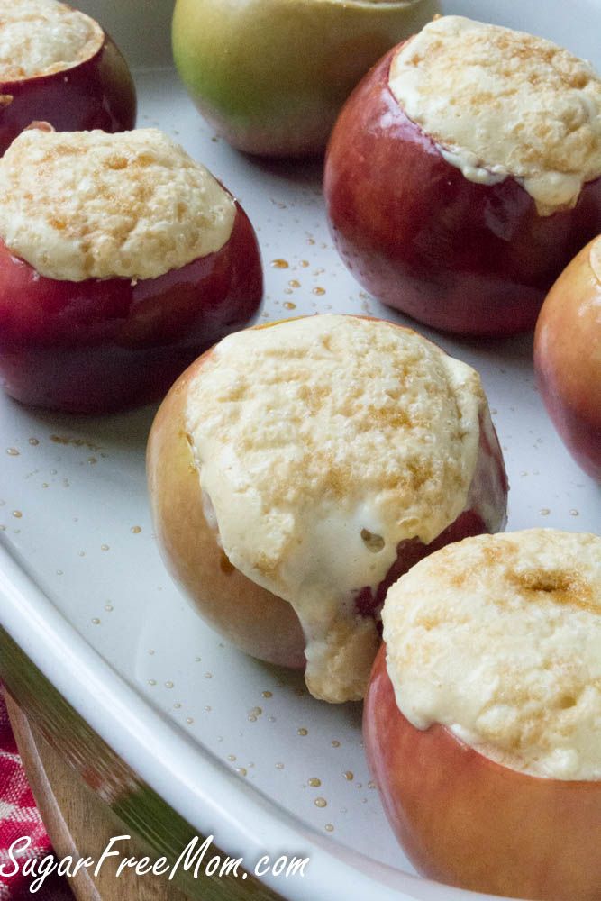 Low Carb Caramel Cheesecake Stuffed Apples