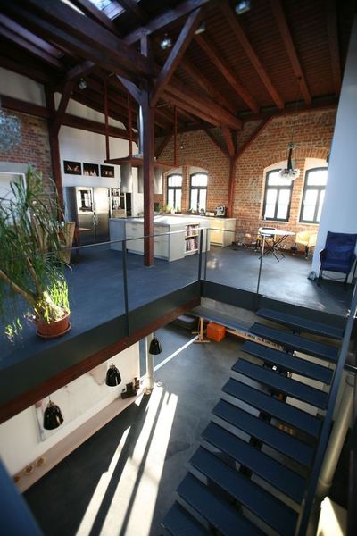 Loft interior  exposed brick & beam
